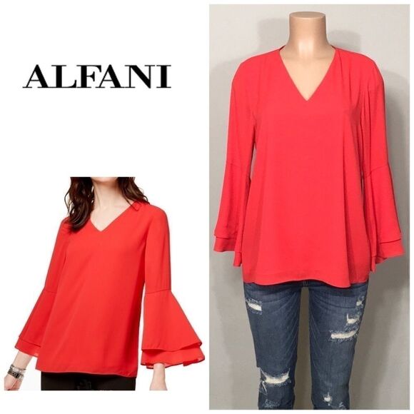Alfani red blouse. NWOT - Picture 1 of 8